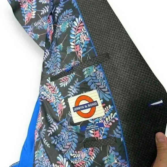 JERMYN & BOND Men’s Sport Coat Blazer Big&Tall 52 R Floral Modern Fit Woven $300 - Picture 6 of 16